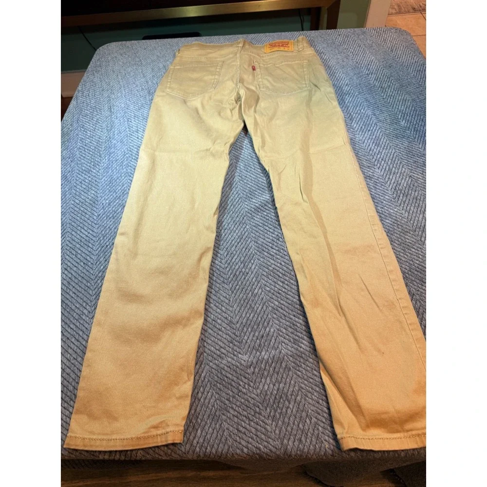 Levis 502 Beige Tan Pants Mens 28x30 Size 16 Reg Flex Cord Skate Jeans
